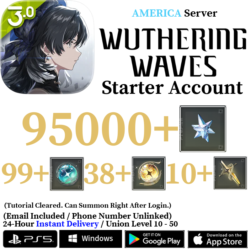 [AMERICA/NA] [INSTANT] 9000-95000+ Astrite, 100+ Tides Chisa Qiuyuan Galbrena Iuno Augusta Carthethiya Wuthering Waves Starter Reroll Account