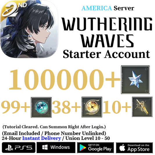 [AMERICA/NA] [INSTANT] 9000-100000+ Astrite, 100+ Tides Lynae Mornye Chisa Wuthering Waves Starter Reroll Account