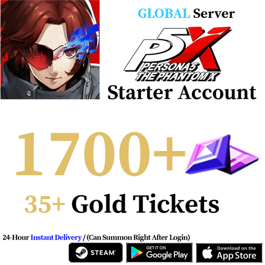 [GLOBAL] [INSTANT] (BUY 2 GET 3) 1700+ Gems, 35+ Summon Tickets | Persona 5: The Phantom X Starter Reroll Account
