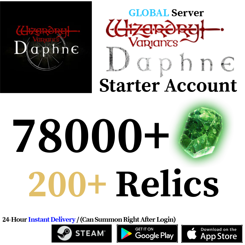 [GLOBAL] [INSTANT] 60000-78000+ Gems, 200+ Relics | Wizardry Variants Daphne Starter Account