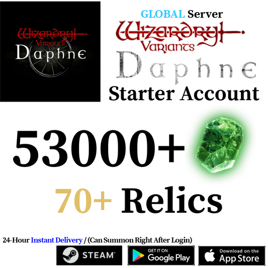 [GLOBAL] [INSTANT] 45000-43000+ Gems, 120+ Relics | Wizardry Variants Daphne Starter Account