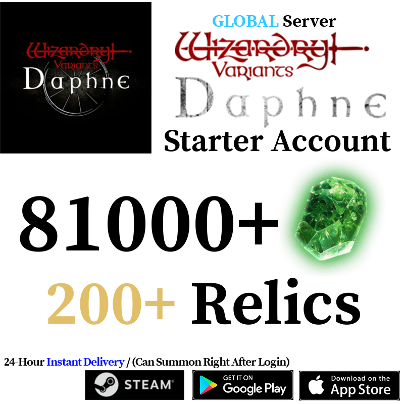 [GLOBAL] [INSTANT] 60000-81000+ Gems, 200+ Relics | Wizardry Variants Daphne Starter Account