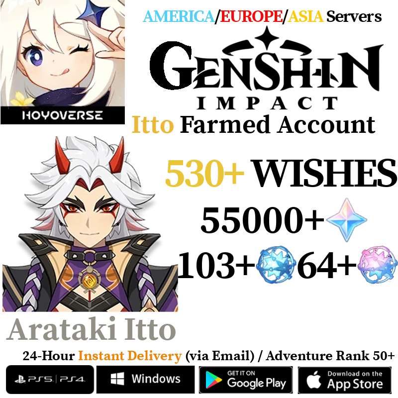 [AMERICA/EUROPE/ASIA] [INSTANT] Itto Genshin Impact Primogems Fates Reroll Account