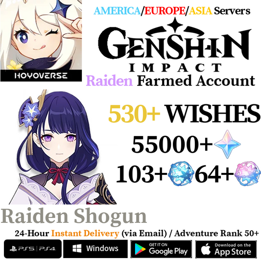 [AMERICA/EUROPE/ASIA] [INSTANT] Raiden Shogun Baal Genshin Impact Primogems Fates Reroll Account