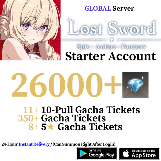 [GLOBAL] [INSTANT] (BUY 2 GET 3) 10000-26000+ Diamonds | Lost Sword Starter Reroll Account