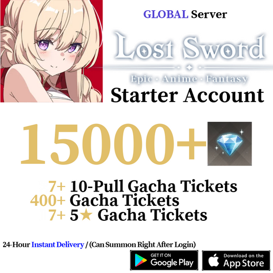 [GLOBAL] [INSTANT] (BUY 2 GET 3) 10000-15000+ Diamonds | Lost Sword Starter Reroll Account