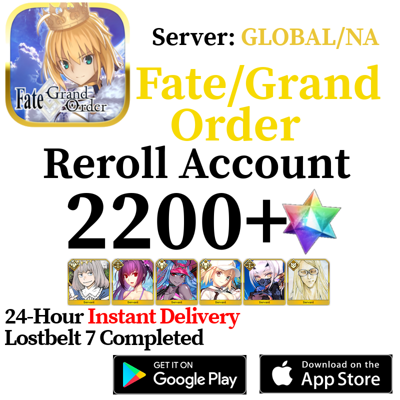 [ENGLISH/GLOBAL/NA][INSTANT] Oberon Skadi Summer Castoria Ibuki Melusine Tezcatlipoca 2200+ SQ Fate Grand Order FGO Endgame Reroll Account