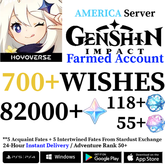 [AMERICA] [INSTANT] 82000+ Primogems Fates Genshin Impact Reroll Account