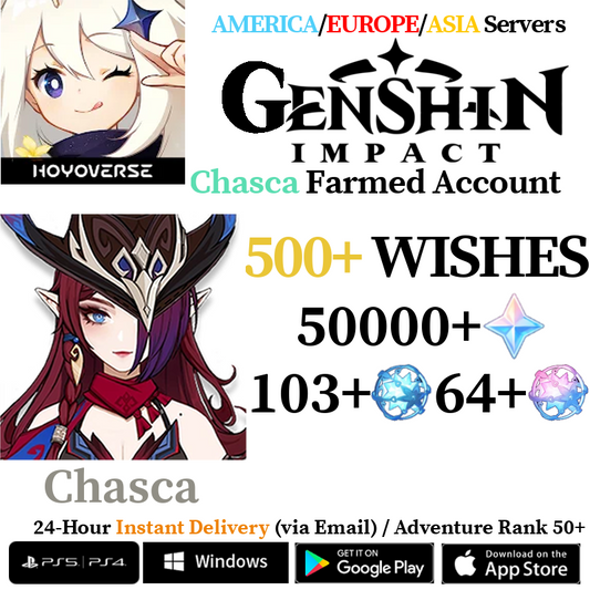 [AMERICA/EUROPE/ASIA] [INSTANT] Chasca Genshin Impact Primogems Fates Reroll Account