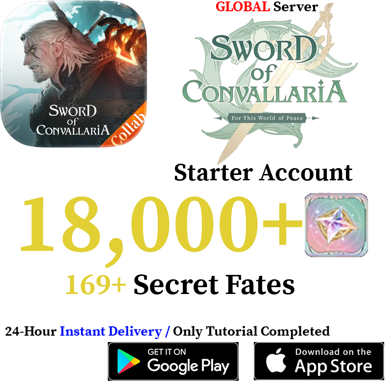 [GLOBAL] [INSTANT] 18000+ Gems, 169+ Fates | Sword of Convallaria Starter Reroll Account