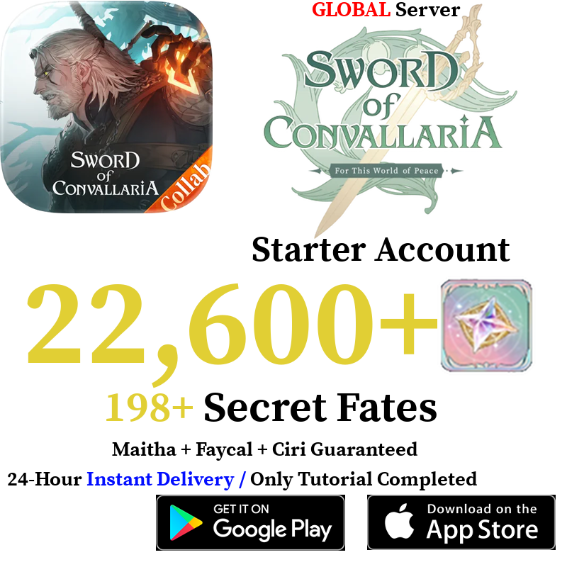[GLOBAL] [INSTANT] 23400+ Gems, 198+ Fates | Sword of Convallaria Starter Reroll Account