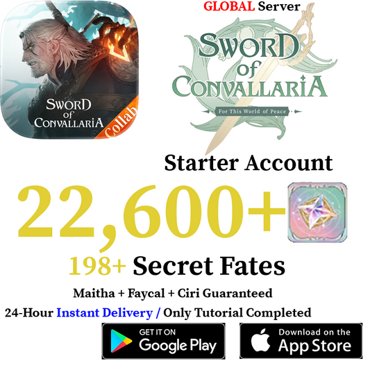 [GLOBAL] [INSTANT] 23400+ Gems, 198+ Fates | Sword of Convallaria Starter Reroll Account