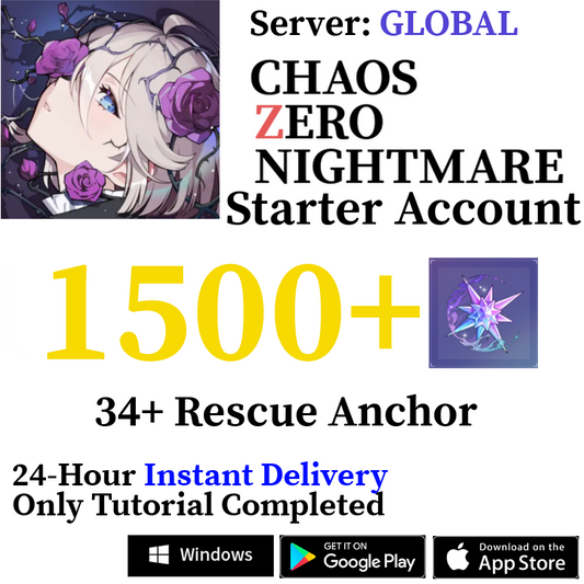 [GLOBAL] INSTANT 1500+ Crystals | Chaos Zero Nightmare Starter Reroll Account