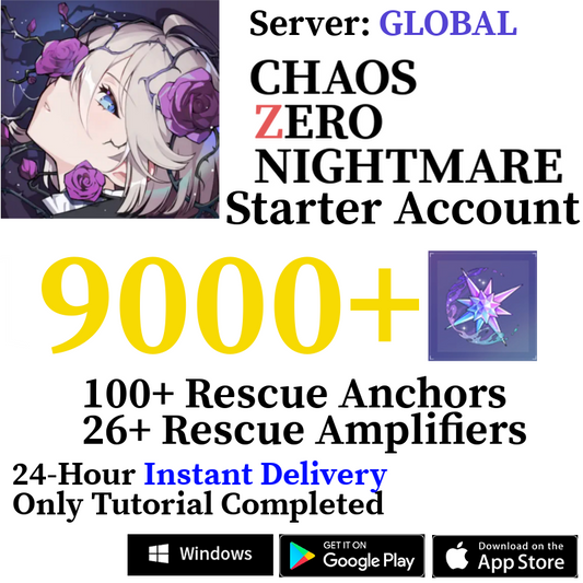 [GLOBAL] INSTANT 1400-9000+ Crystals | Chaos Zero Nightmare CZN Starter Reroll Account