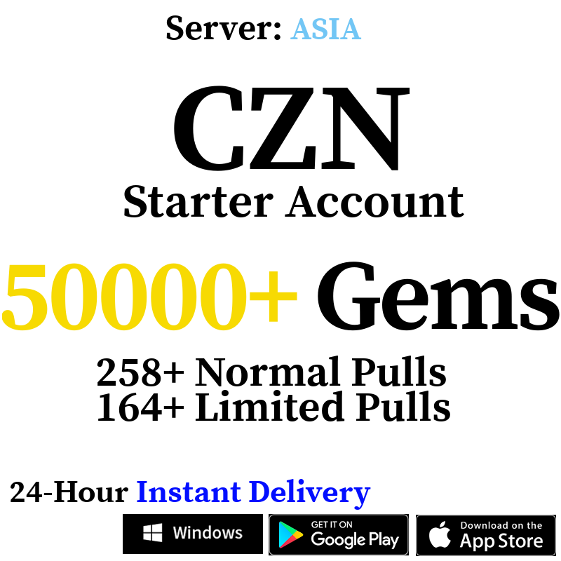 [ASIA] INSTANT 5000-50000+ Crystals | CZN Starter Reroll Account