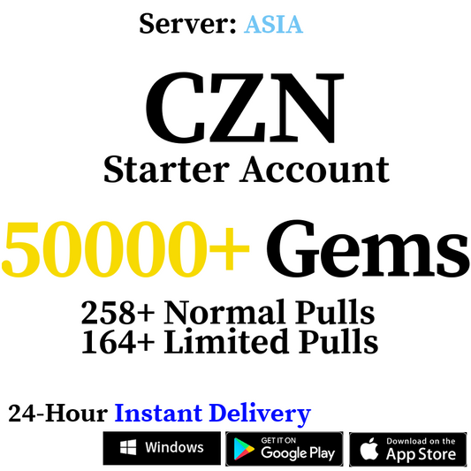 [ASIA] INSTANT 5000-50000+ Crystals | CZN Starter Reroll Account