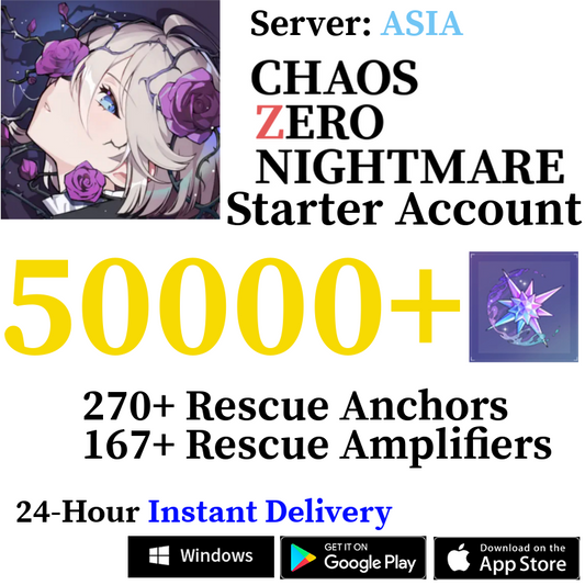 [ASIA] INSTANT 5000-50000+ Crystals | Chaos Zero Nightmare CZN Starter Reroll Account