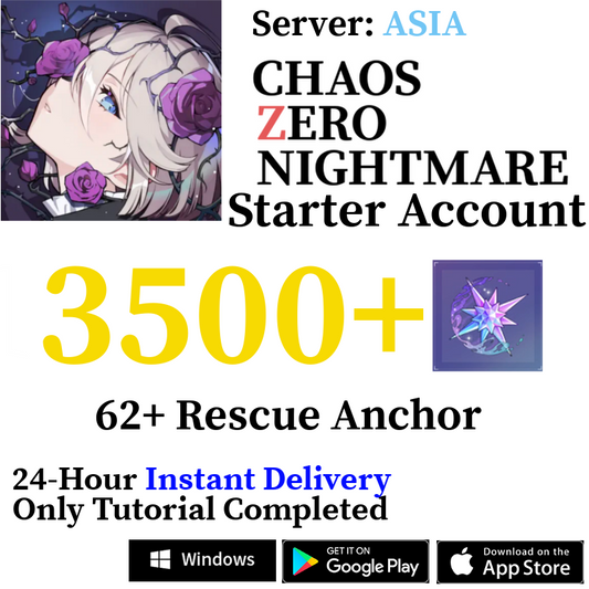 [ASIA] INSTANT 1500-3500+ Crystals | Chaos Zero Nightmare Starter Reroll Account