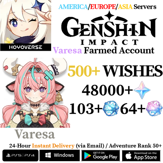 [AMERICA/EUROPE/ASIA] [INSTANT] Varesa Genshin Impact Primogems Fates Reroll Account