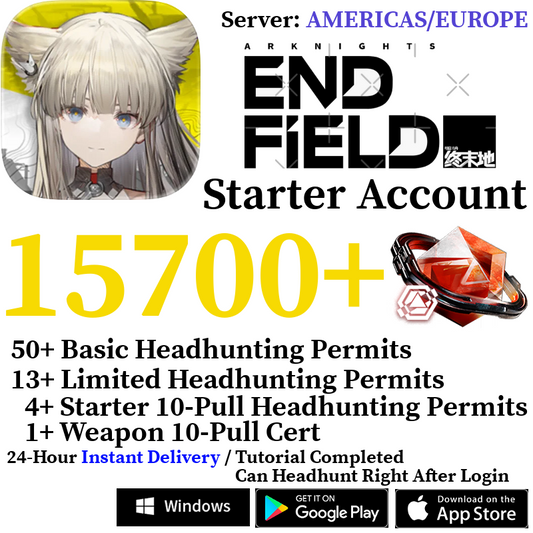 [AMERICAS/EUROPE] [INSTANT] 2600-15700+ Oroberyl | Arknights: Endfield Starter Reroll Account
