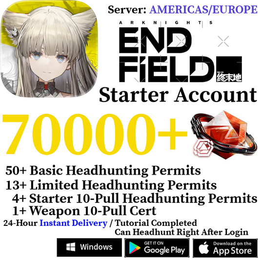 [AMERICAS/EUROPE] [INSTANT] 2600-70000+ Oroberyl | Arknights: Endfield Starter Reroll Account