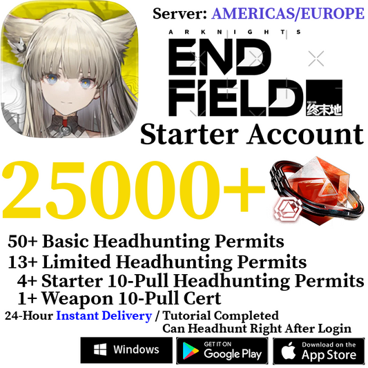 [AMERICAS/EUROPE] [INSTANT] 2600-25000+ Oroberyl | Arknights: Endfield Starter Reroll Account