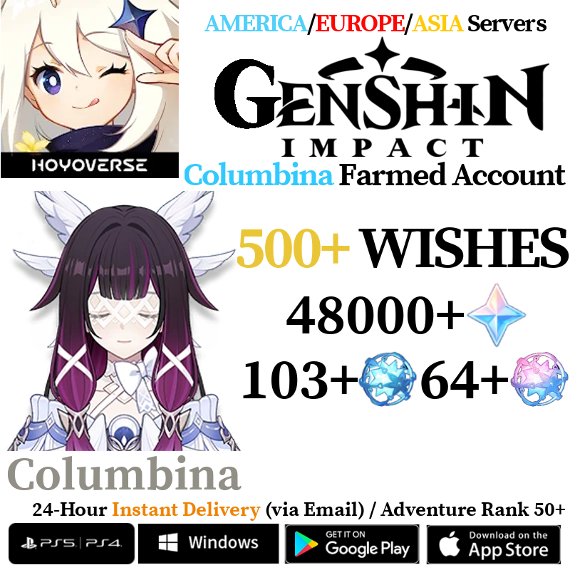 [AMERICA/EUROPE/ASIA] [INSTANT] Columbina Genshin Impact Primogems Fates Reroll Account
