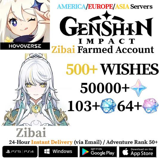[AMERICA/EUROPE/ASIA] [INSTANT] Zibai Genshin Impact Primogems Fates Reroll Account