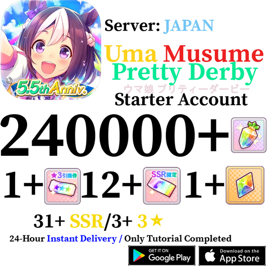 [JP][INSTANT] INSTANT 240000+ Gems | Uma Musume Pretty Derby Starter Reroll Account