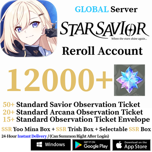 [GLOBAL] [INSTANT] 12000+ Gems, 85+ Summon Tickets | Star Savior Reroll Account