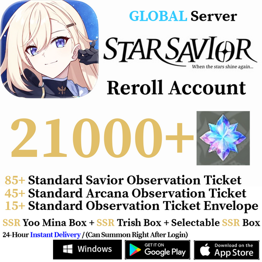 [GLOBAL] [INSTANT] 21000+ Gems, 120+ Summon Tickets | Star Savior Reroll Account