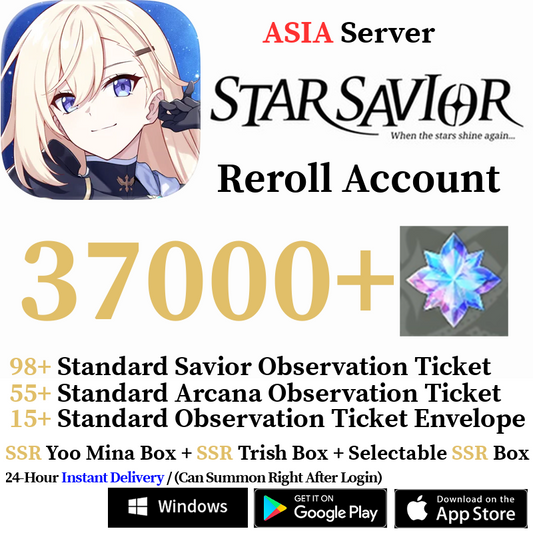 [ASIA] [INSTANT] 37000+ Gems, 120+ Summon Tickets | Star Savior Reroll Account