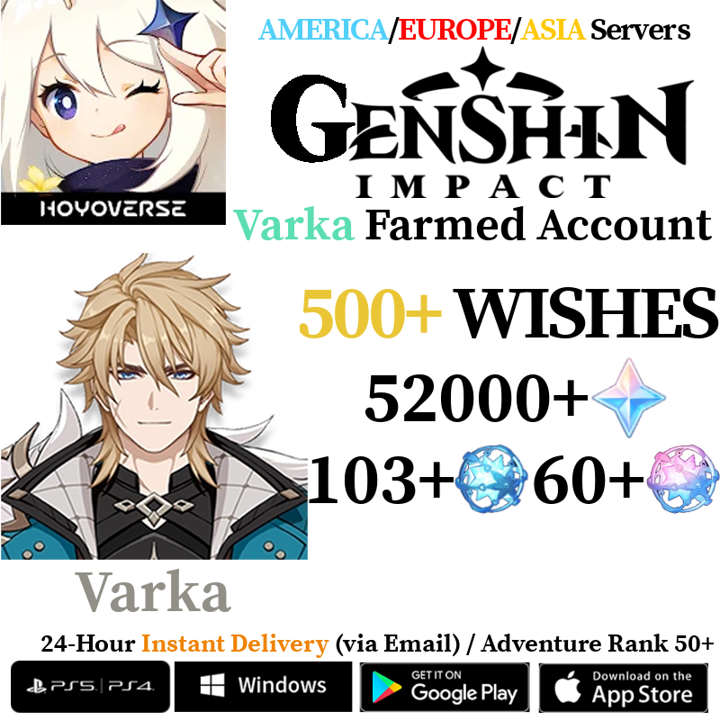 [AMERICA/EUROPE/ASIA] [INSTANT] Varka Genshin Impact Primogems Fates Reroll Account