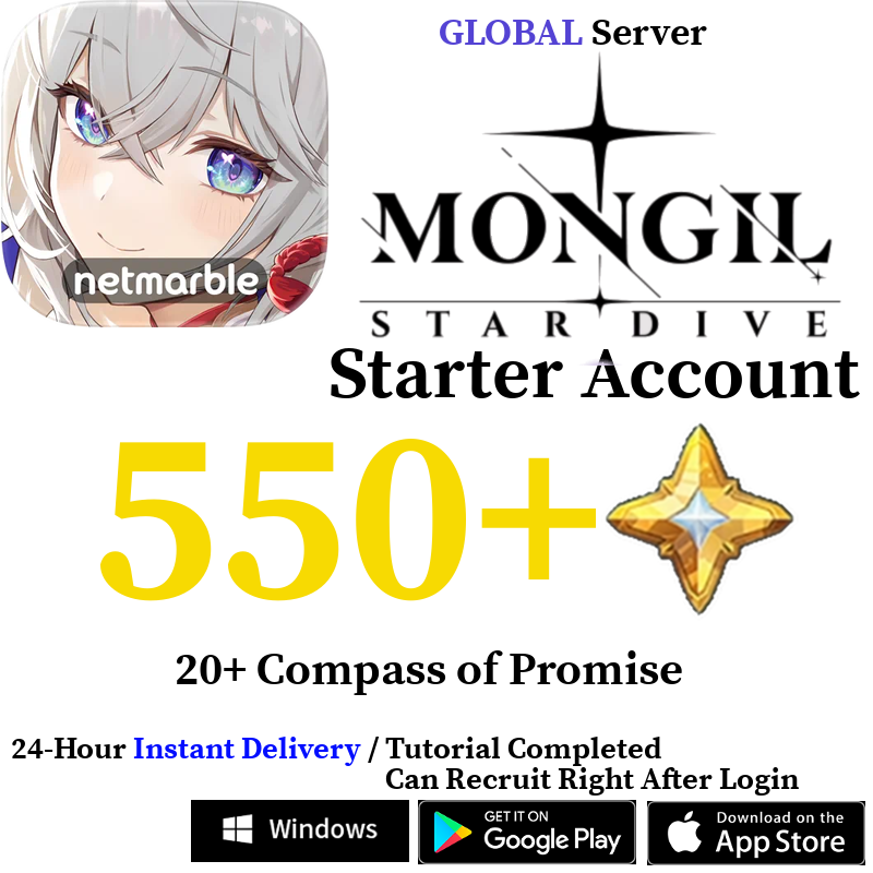 [GLOBAL] [INSTANT] 350-550+ Starlight Crystals | MONGIL: STAR DIVE Starter Reroll Account