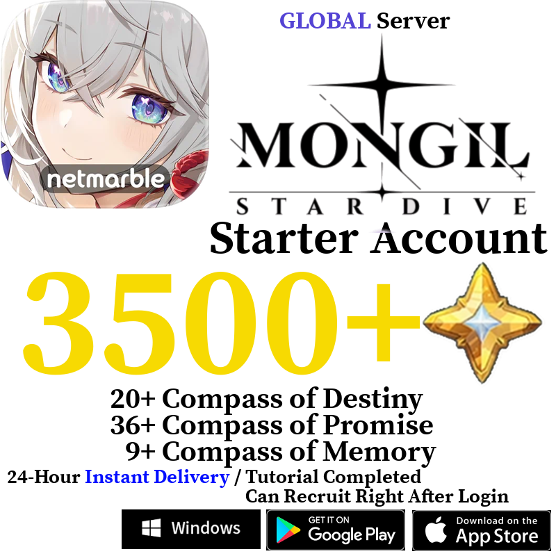 [GLOBAL] [INSTANT] 3500+ Starlight Crystals | MONGIL: STAR DIVE Starter Reroll Account
