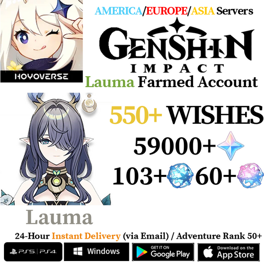 [AMERICA/EUROPE/ASIA] [INSTANT] Lauma Genshin Impact Primogems Fates Reroll Account