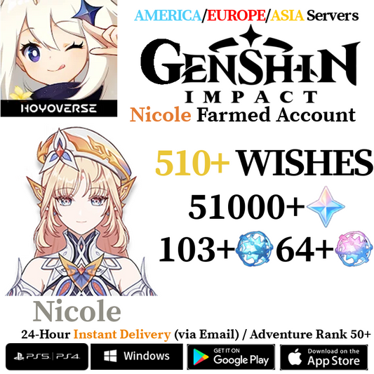 [AMERICA/EUROPE/ASIA] [INSTANT] Nicole Genshin Impact Primogems Fates Reroll Account