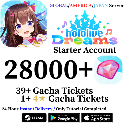 [GLOBAL/JP/AMERICA] INSTANT 11000-28000+ Gems |  hololive Dreams Holodori Reroll Account