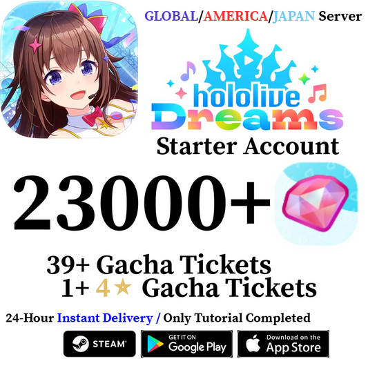 [GLOBAL/JP/AMERICA] INSTANT 11000-23000+ Gems |  hololive Dreams Holodori Reroll Account