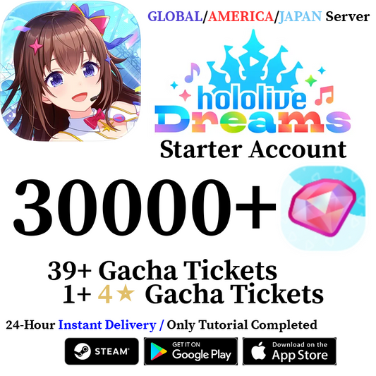 [GLOBAL/JP/AMERICA] INSTANT 11000-30000+ Gems |  hololive Dreams Holodori Reroll Account