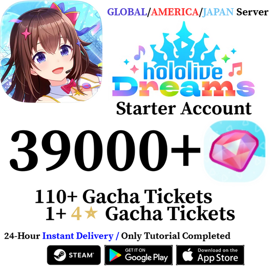 [GLOBAL/JP/AMERICA] INSTANT 18000-39000+ Gems |  hololive Dreams Holodori Reroll Account