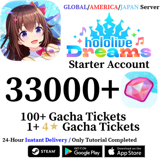 [GLOBAL/JP/AMERICA] INSTANT 11000-33000+ Gems |  hololive Dreams Holodori Reroll Account