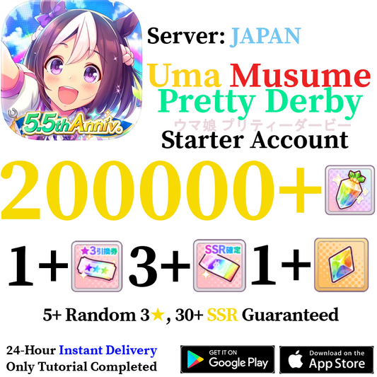 [JP] INSTANT 200000+ Gems | Uma Musume Pretty Derby Starter Reroll Account