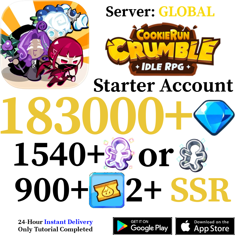 [GLOBAL] 183,000+ Crystals | Cookie Run: Crumble Starter Account