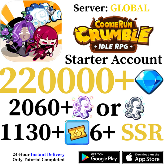 [GLOBAL] [INSTANT] 220,000+ Crystals | Cookie Run: Crumble Starter Account