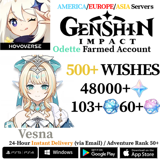 [AMERICA/EUROPE/ASIA] [INSTANT] Vesna Genshin Impact Primogems Fates Reroll Account