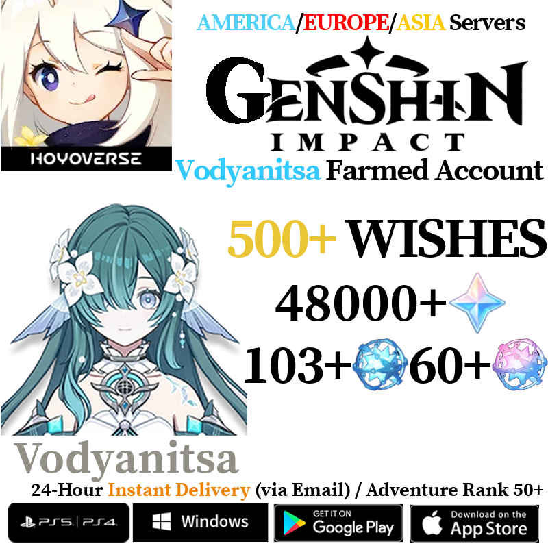 [AMERICA/EUROPE/ASIA] [INSTANT] Vodyanitsa Genshin Impact Primogems Fates Reroll Account