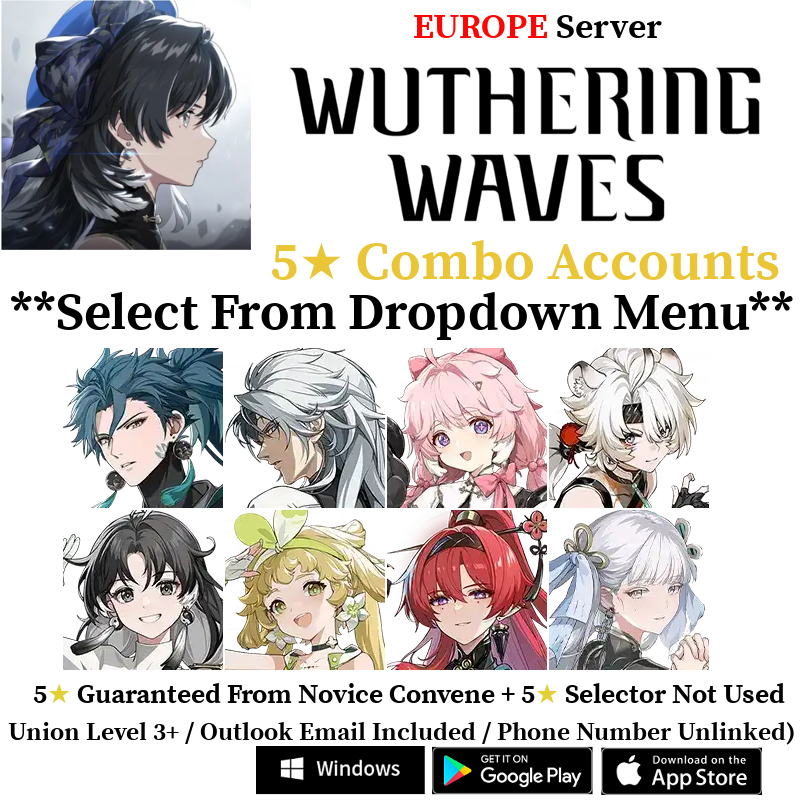 [EUROPE/EU] Cantarella Brant Roccia Carlotta Camellya Shorekeeper Zhezhi Changli Jinhsi Yinlin Jiyan Starter Account Wuthering Waves Starter Account