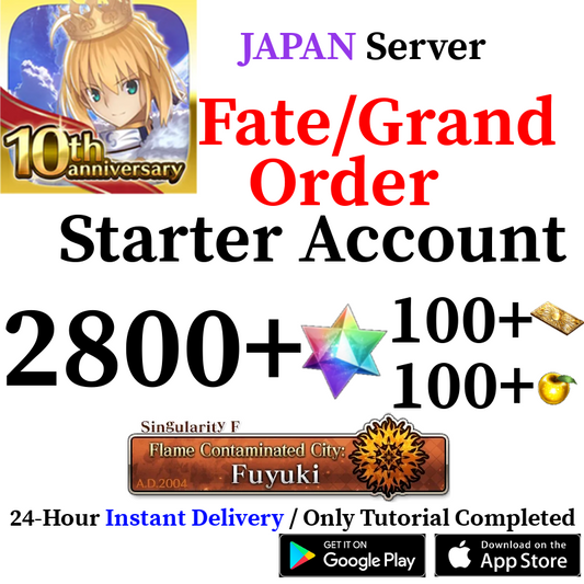 [JP] INSTANT (Fuyuki) 2800+ SQ Fate Grand Order FGO Starter Reroll Account
