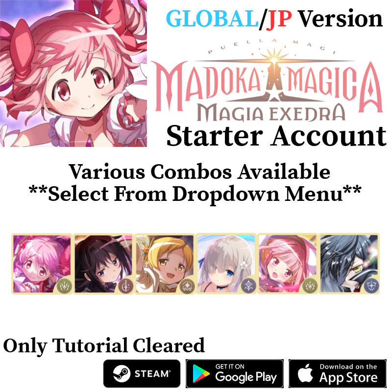 [GLOBAL/JP] 5⭐ Combo Puella Magi Madoka Magica Magia Exedra Starter Account